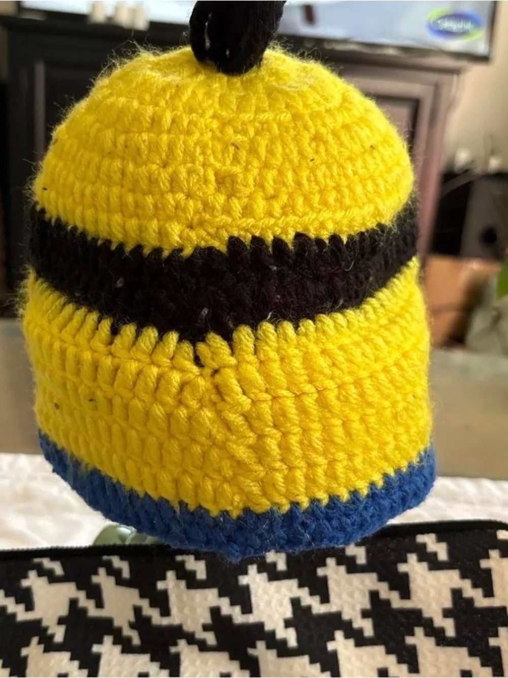 Yellow Knit Minion Beanie Hat for Kids